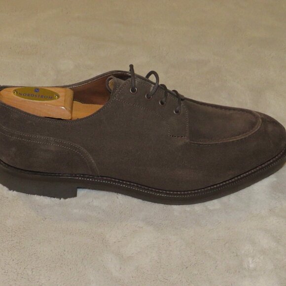 Edward Green Dover Ridgeway Sole Espresso Brown Suede Derby 8 E NWB - Picture 2 of 14